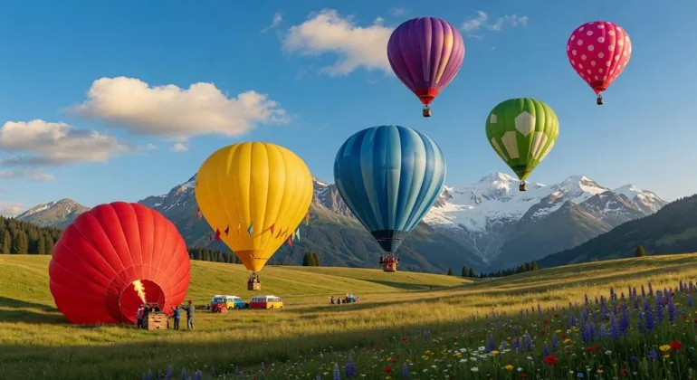 Hot-air balloons incentive scene